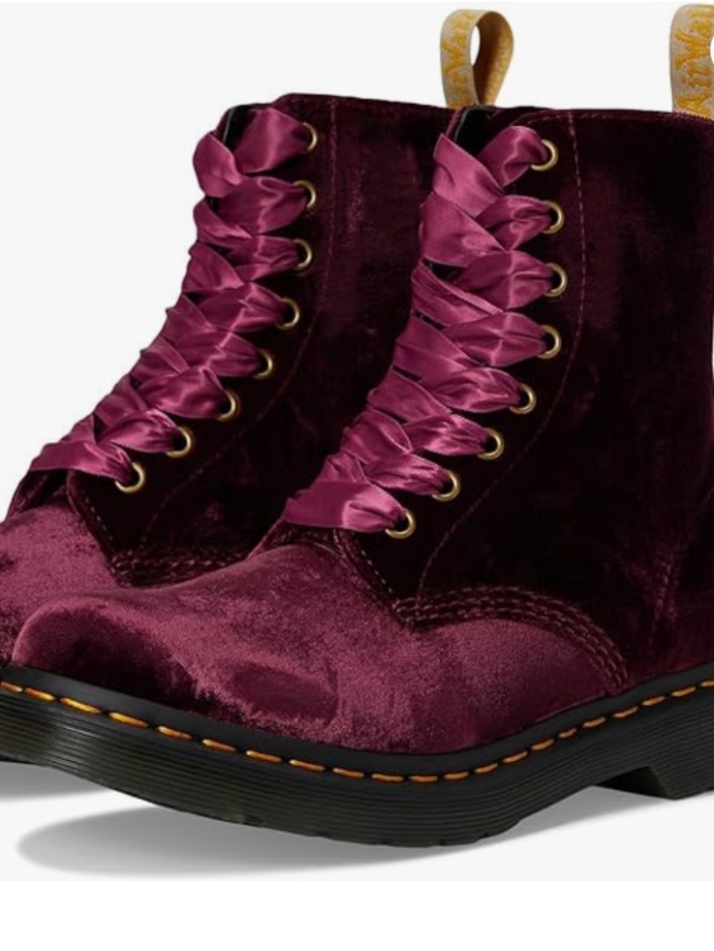 Dr. Martens Women's Vegan 1460 Pascal Velvet 8 Eye Boot Fashion -size 6 NWOB
